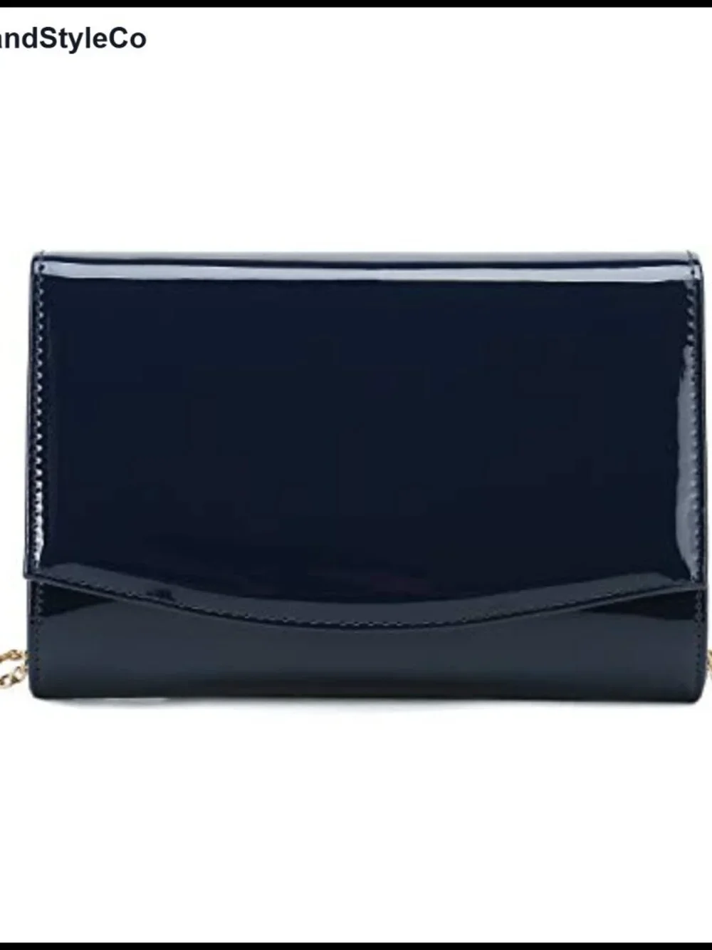 Patent Vegan Leather Flap Clutch Elegant Evening Bag Dress Purse